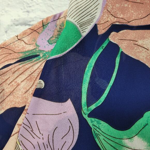 entro Navy Floral Strappy Dress size Large - Picture 14 of 14